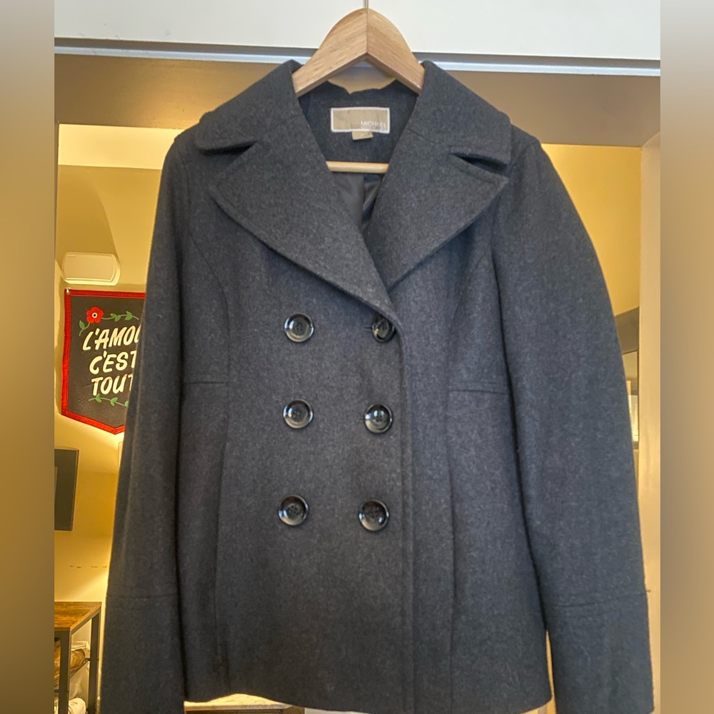 EUC Michael Kors Double Breasted Peacoat in Dark Grey